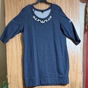 Ann Taylor Navy and Gray Knit dress